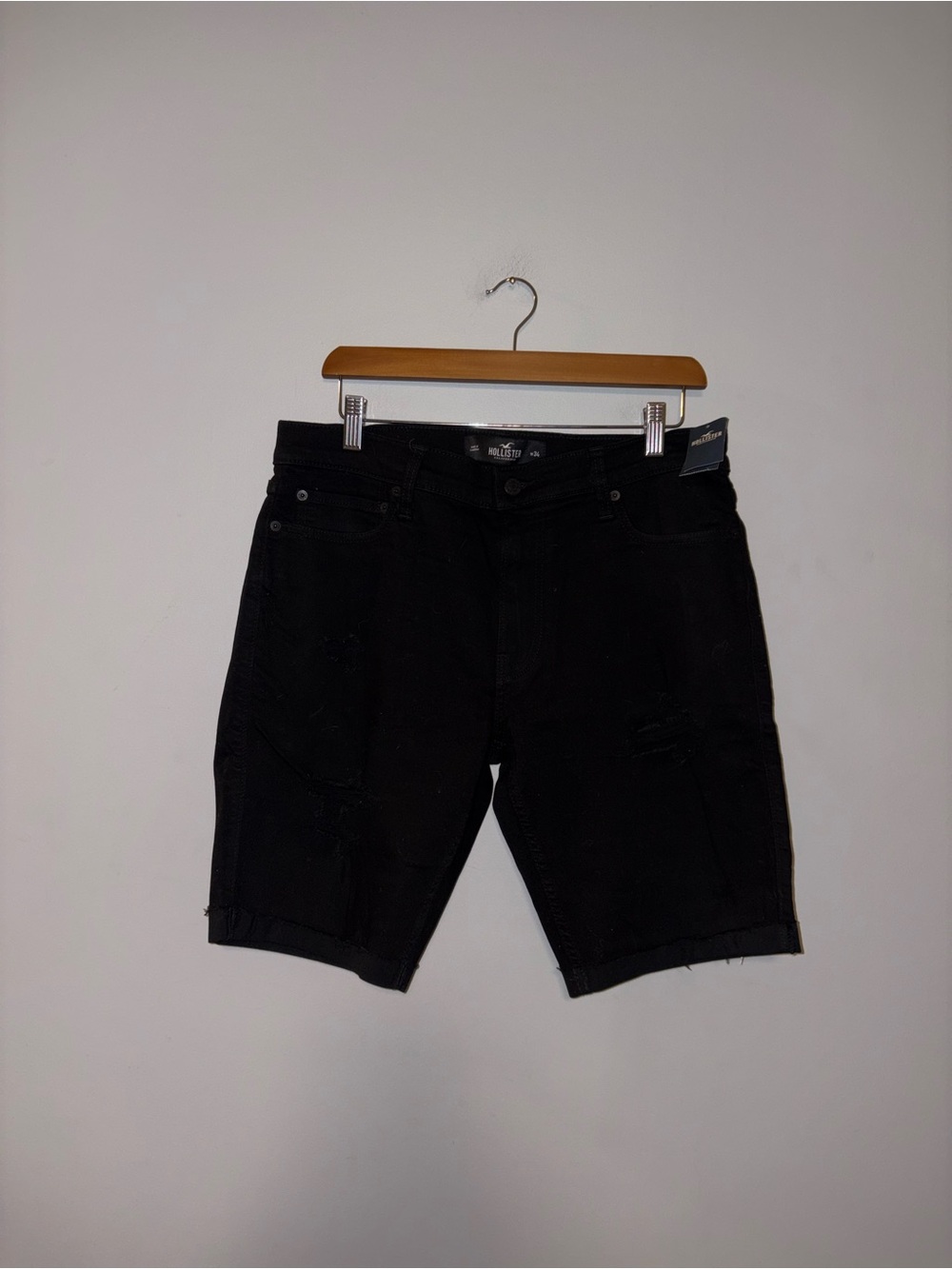 Hollister | Black Distressed Jean Shorts (NWT)